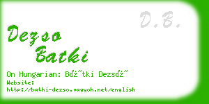 dezso batki business card